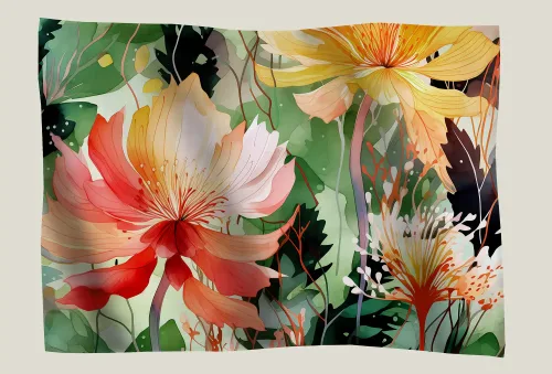 jungle ambrée tableau textile