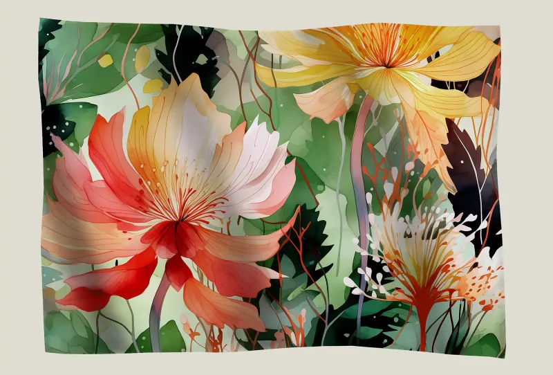 jungle ambrée tableau textile