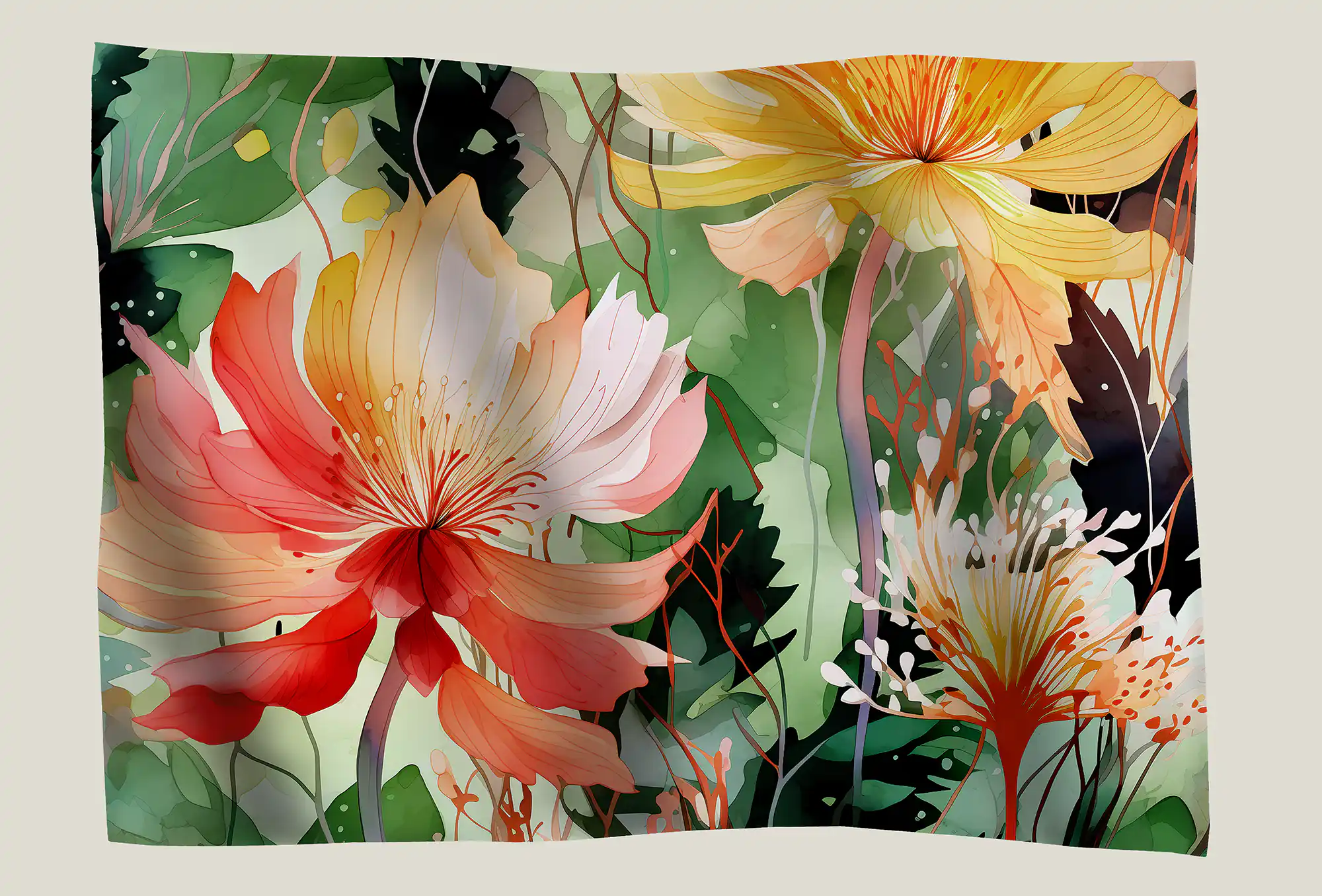 jungle ambrée tableau textile