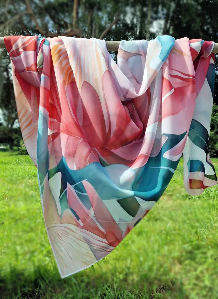 foulard rose protea