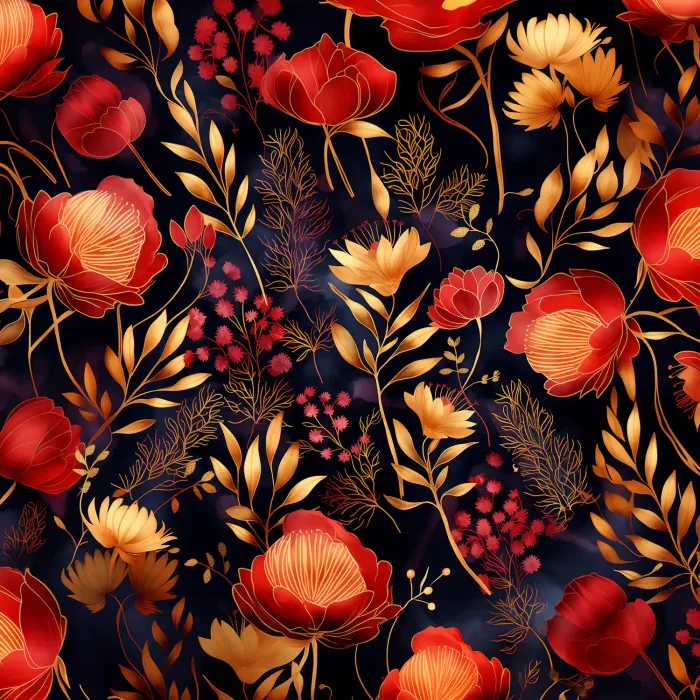 foulard fleurs d'automne