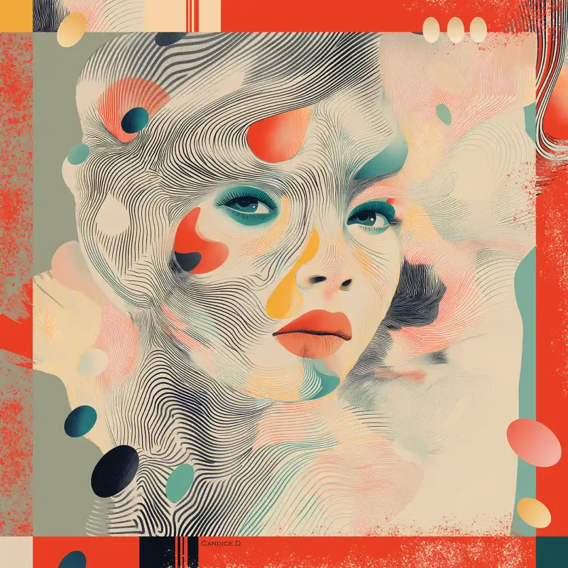 foulard pop graphique doll