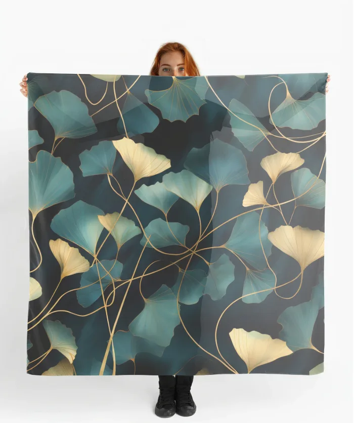 foulard gingko menthol ouvert