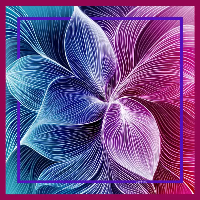 foulard soie femme graphique rose bleu mauve