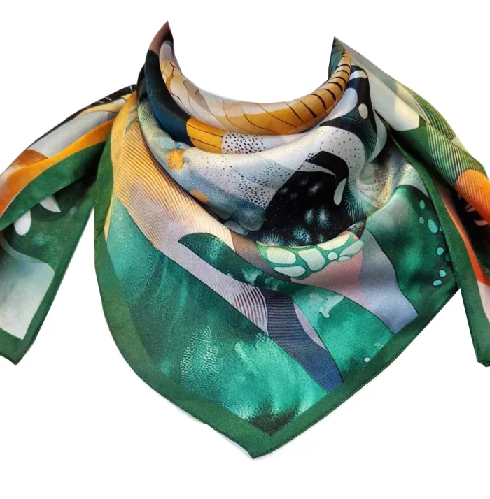 foulard soie femme ours polaire