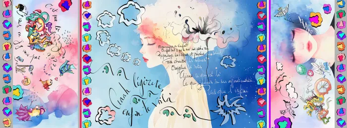 foulard femme édition limitée dessiné à la main