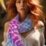 foulard femme soie graphique lavande