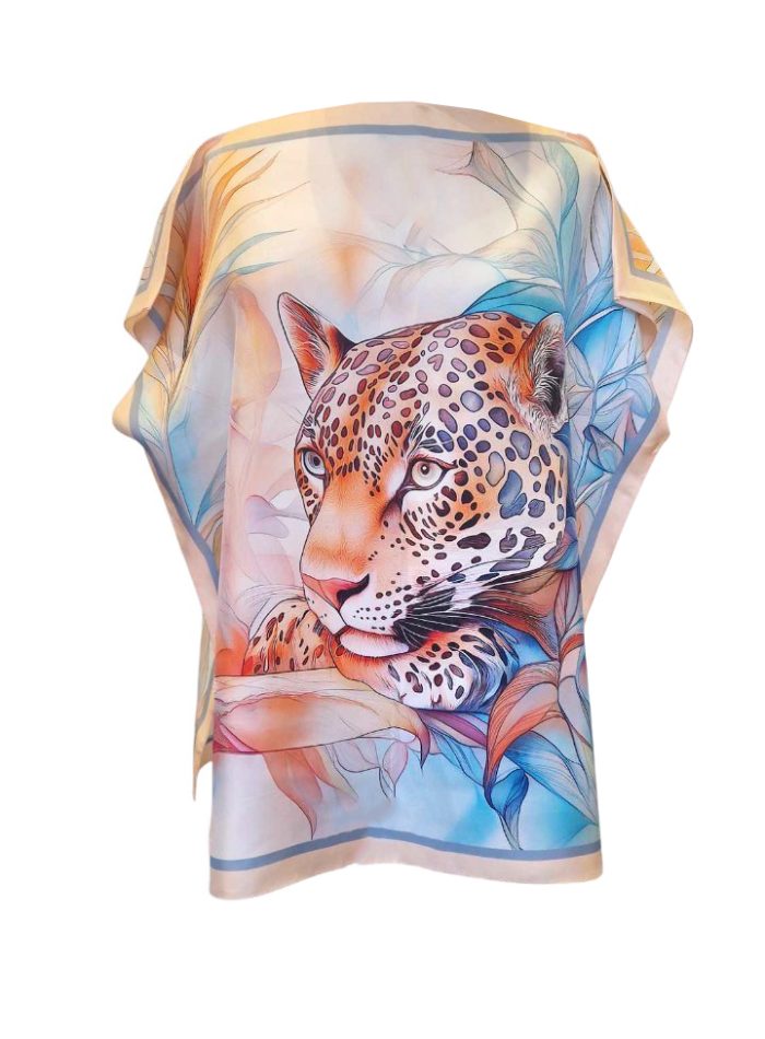 caftan court en soie 70x70 cm convient pour les tailles S à XL