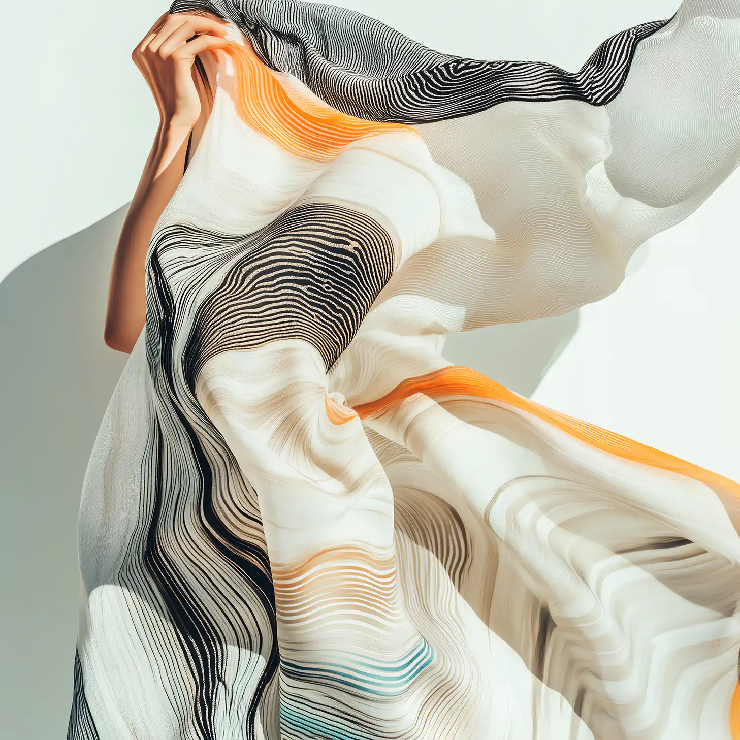 foulard style vintage graphique soie caftan étole