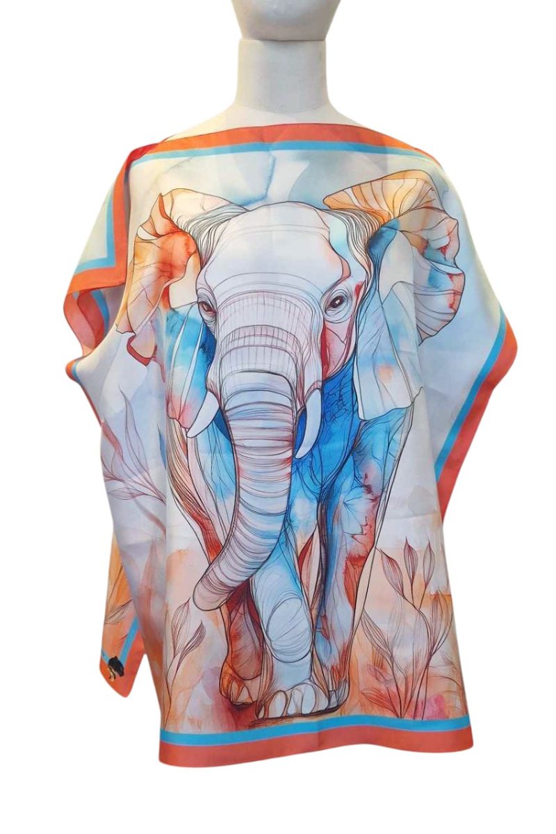 caftan court en soie 70x70 cm convient pour les tailles S à XL