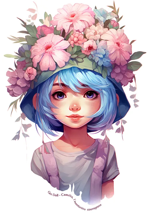 t-shirt coton bio Gus Doll Camélia