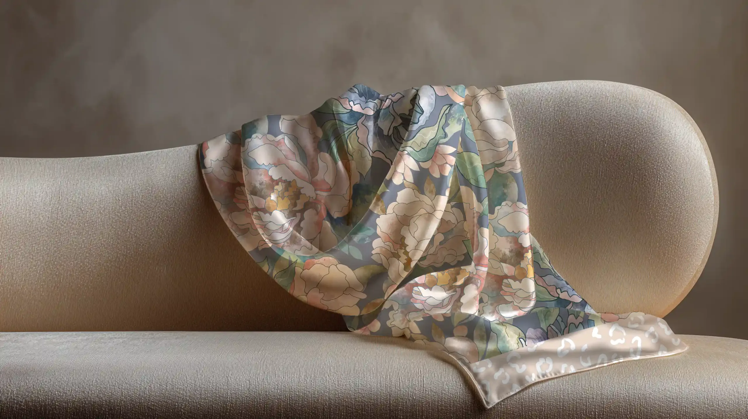 acceuil-web foulard en soie dessiné à la main sur Ipad pivoines